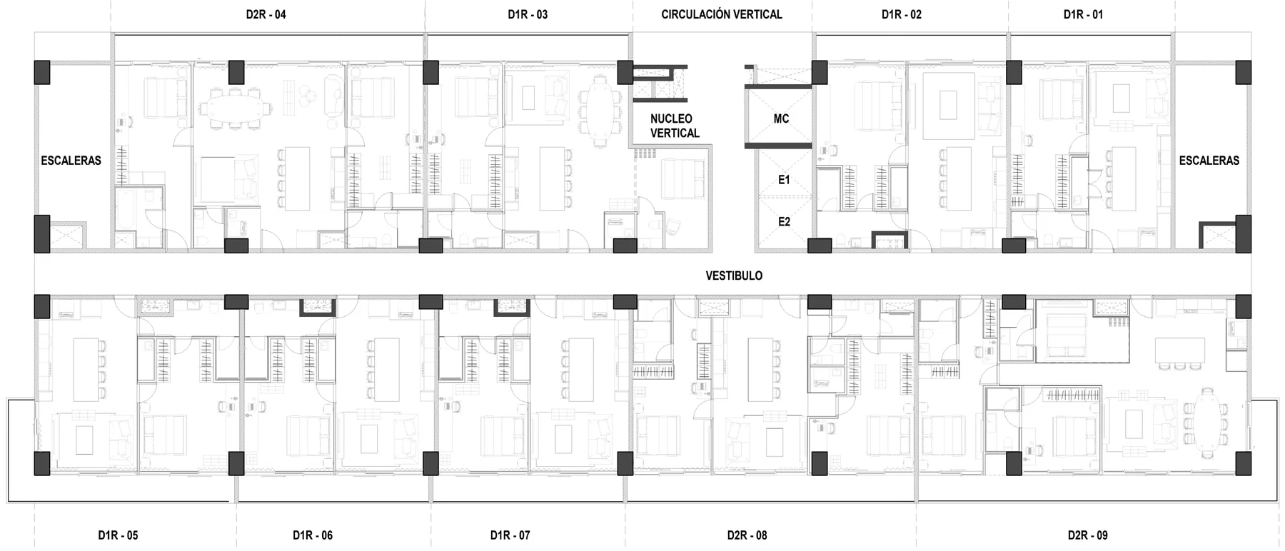 Planta tipo de departamentos · Baalá Cancún