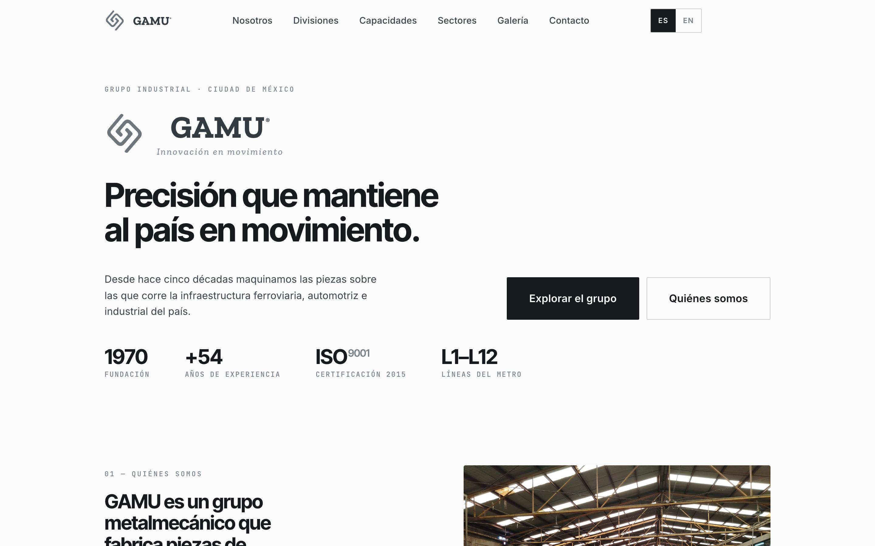 Sitio en vivo · Industrias GAMU