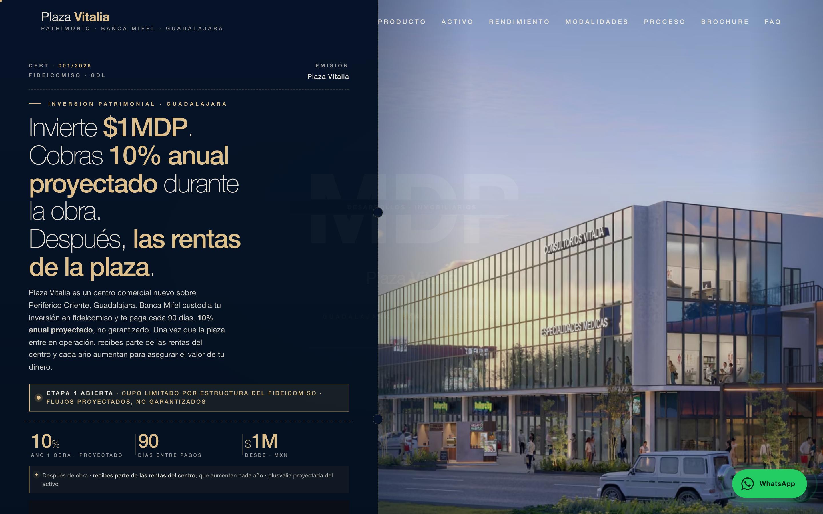 Sitio en vivo · Plaza Vitalia